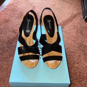 Women’s-Marciano Black Snake Sandal